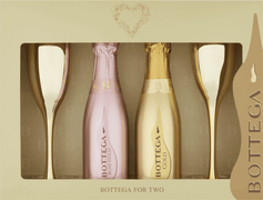 Bottega Duo Gold & Rose Gold with 2 x Metallic Glasses Gift Set Beams International Ltd 40929 SPARKLING