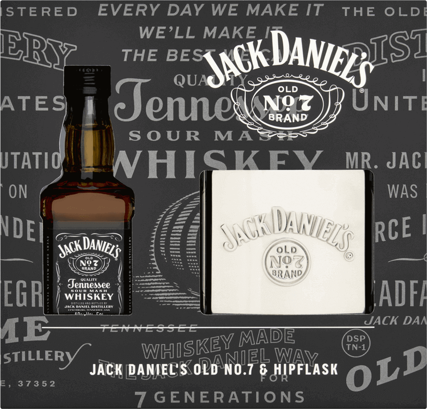 Jack Daniel's No.7 5cl and 3oz Hipflask Gift Set – O'Briens Wine
