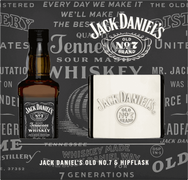 Jack Daniel's No.7 5cl and 3oz Hipflask Gift Set Beams International Ltd 40933 SPIRITS