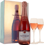 Taittinger Rose & Glasses Gift Febvre and Company Ltd 18X008 SPARKLING