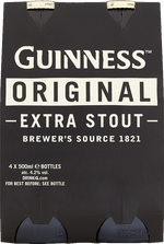 Guinness Extra Stout 4 Pack (50cl Bottles) M. and J. Gleeson Ltd (Beer a/c) 21362 BEER