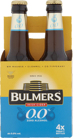 Bulmers 0.0% 4 Pack (33cl Bottles) M. and J. Gleeson Ltd (Beer a/c) 30656 BEER