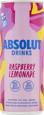 Absolut Drink Raspberry & Lemon Pre-Mixed 25cl Can Irish Distillers Ltd 30770 BEER