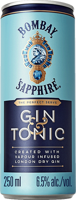 Bombay Sapphire Gin & Tonic Pre-Mixed  25cl Can Edward Dillon and Co. Ltd 31155 BEER