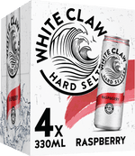 White Claw Hard Seltzer Raspberry 4 Pack (33cl Cans) Richmond Marketing 31452 BEER