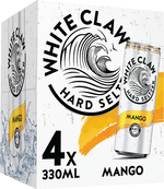White Claw Hard Seltzer Mango 4 Pack (33cl Cans) Richmond Marketing 31768 BEER
