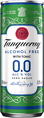 Tanqueray 0.0% Alcohol Free With Tonic 25cl Can Diageo 40921 BEER