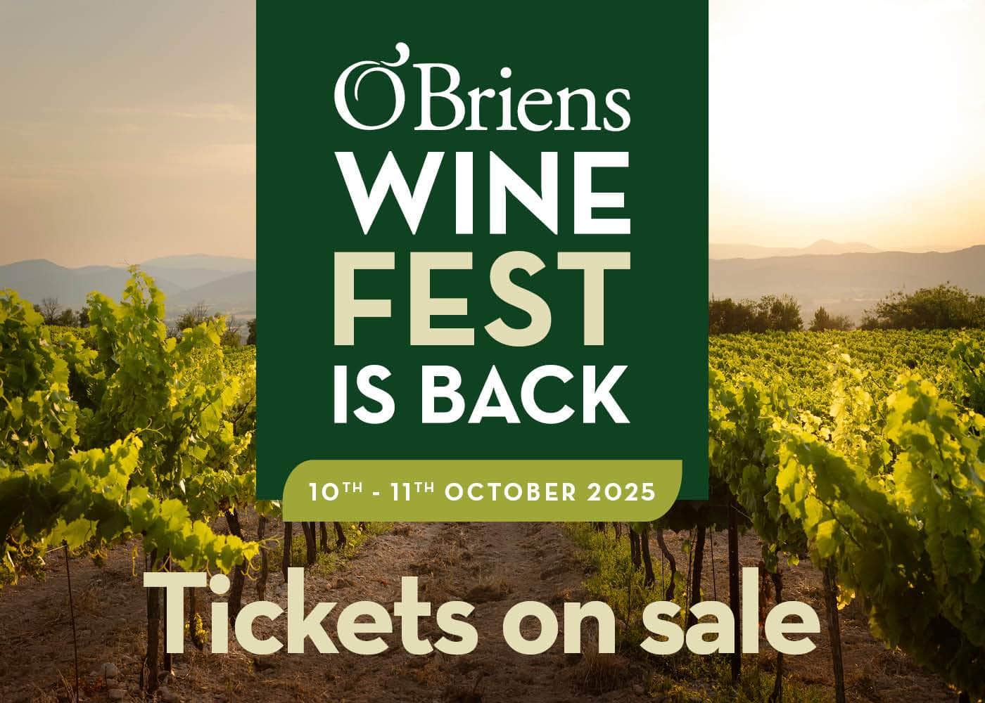 O'Briens Wine Fest is Back! Tickets on sale