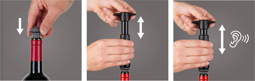Vacu Vin Black Wine Saver 1 Pump, 2 Wine Stoppers Vacu Vin B.V 41044 OTHER
