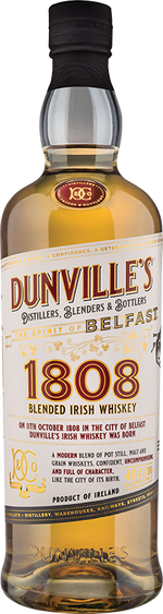 Dunvilles 1808 Irish Whiskey 70cl btl Hi Spirits Irl - Sazerac of Ireland 31943 SPIRITS